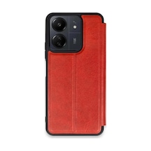 Xiaomi Redmi 13c Kılıf Flip Cover - Kırmızı 0.2M-Çok Renkli