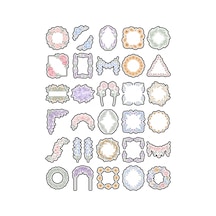 30 Adet Pastel Botanik Çerçeve Sticker Seti - Ajanda Planner Defter İçin Estetik Çok Renkli