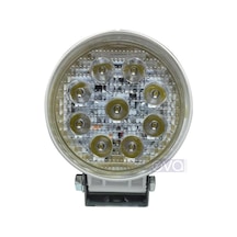 Tekne Beyaz Aydınlatma Lamba 9 Ledli Yuvarlak Offroad Jeep Vs Beyaz