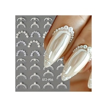 Nailist Fransız İnci Yapışkanlı Tırnak Sticker Nailart Tırnak Dövmesi No.6