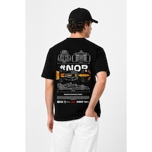 Book Orbook Norrıs Mclaren Formula 1 %100 Pamuk Sırt Baskılı Heavy Cotton Premıum Kalite T-shırt Y356 Siyah