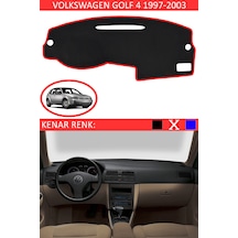 808 Group Volkswagen Golf 4 1997-2003 İçin Uygun Torpido Koruma Halısı Siyah Kenar Renk Kırmızı
