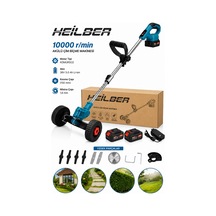 Heilber Ba011531 Tekerlekli Akülü Çim Biçme Makinesi 36v Çift Akülü Kömürsüz Motor Misinalı Tırpan Ot Kesme