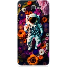 Samsung Galaxy J5 Prime Uyumlu Silikon Kılıf Astronot Ve Çiçekler