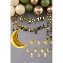 Ramazan Süsleme Hoşgeldin Ramazan Gold Yazı Ledli Zincir Balon Se