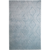 Çam Halı Emboss Jr10 Turkuaz Modern Desen Yeni Zellanda Yünü Ve Viskon El Dokuması Halı - 80x150 Turkuaz