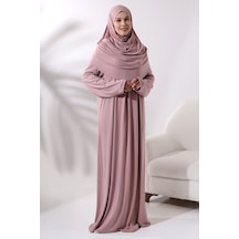 Tek Parça Pratik Başörtülü Robalı Namaz Elbisesi 8015 Pudra 001 Tek Parça Pratik Başörtülü Robalı Namaz Elbisesi 8015 Pudra 001