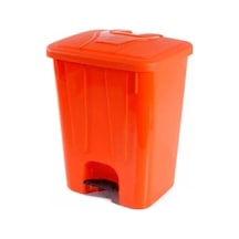 Omnipazar Sy-4255 40 Lt Köşeli Pedallı Plastik Çöp Kovası İç Kovasız Turuncu
