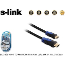 S-Link Slx-825 1.5 Mt Hdmi To Hdmi 24K V1.4 3D Altın Uçlu Erkek-E