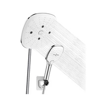 Lebıhmurah Bf1467 Duş Başlığı Combo, 9 İnç Ayarlanabilir Yağış Duş Başlığı 3 Ayar Basma Düğmeli Yük Duş Banyo ve Aks. Dğ. 47719242 Gümüş