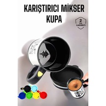 Yazılı Kupa Kendi Kendini Karıştıran Mikser Kupa Termos Bardak - Lisinya Siyah
