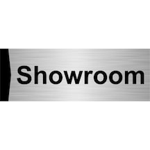 Showroom 10x20cm Gümüş Renk Metal Yönlendirme Levhası