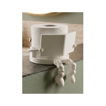 Kitap Okuyan Tuvalet Kağıdı Tutucusu 3d Baskı Eklemli Eğlenceli Banyo Aksesuarı Beyaz