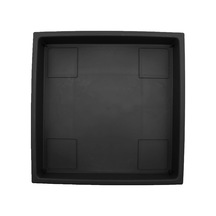 Lexroo 14 İnç Accent Kare Plastik Bitki Tabağı - 14"x14"x1.8", Siyah