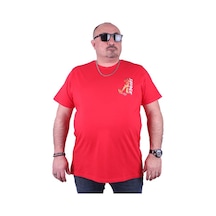 Starbattal Büyük Beden Sıfır Yaka Tişört Savage 23101 Kırmızı