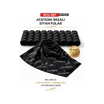 Tarzını Seç 10 Lu Siyah Atatürk İmzalı Bandana / Fular Set
