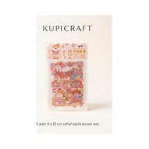5 Sayfa Turuncu Şeffaf Sticker Seti Lila Figürler Ajanda - Scrapbook - Journal - Planner - 937181067 Diğer