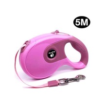 Eurodog Otomatik Tasma Yumuşak Doku Pembe 5m Pembe