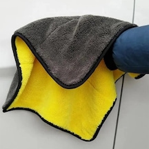 Mikrofiber Kurulama Bezi Çift Taraflı Kalın Temizlik Bezi 30x60 Sarı Gri Bez