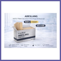 Bezos Abeslang 100'lü 1 Paket Tek Kullanımlık Ahşap Dil Basacağı Medikal Spatula Nıda