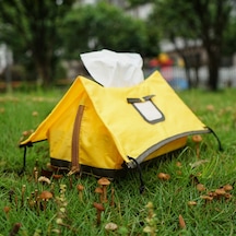 Cbtx Outdoor Açık Kamp İçin Yaratıcı Çadır Şeklinde Katlanabilir Peçete Tutucu Taşınabilir Doku Kutusu