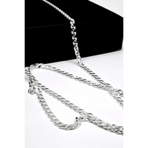 Omar Silver Unisex Barlı Gümüş Kolye Zincir 2,20 Mm 65 Cm