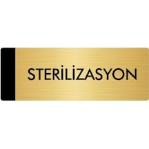 Metal Yönlendirme Levhası, Departman Kapı Isimliği Sterilizasyon 10x20 Cm Altın Renk