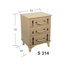 Ahşap Komodin 53x40x70cm NO:1 S-314