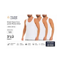 Yıldız Çamaşır Erkek Yazlık Süper İnce Modal Atlet 120-121 - 3 Adet Beyaz