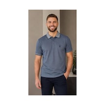 Roballi Regular Fit Polo Yaka Düz Pamuklu Erkek Siyah Kısa Kol Tişört İntigo