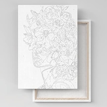 Sanat Sayılarla Boyama Tuval Seti Fırça Boya Dahil Çıtalı 40x50 Cm - Sarı Elbiseli Kız Diğer