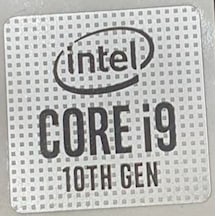 OEM intel i9 10.cu Nesil Sticker Sticker Etiket D77