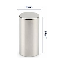 1 Adet - 8x20 Mm Neodyum Mıknatıs Neodim Magnet Yuvarlak
