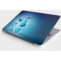 Laptop Sticker Bilgisayar Notebook Pc Kaplama Etiketi Mavi Kelebekler