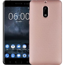 Fitcase Nokia 6 Carbon Desen Arka Kapak Rose Gold 199983803