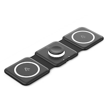 Vention 3'ü 1 Arada Magsafe Uyumlu 15w Kablosuz Hızlı Şarj Cihazı Led Gece Lambalı İphone Apple Watch Apple AirPods Uyumlu
