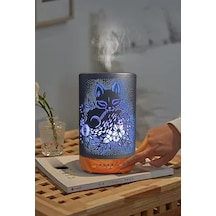 200 Ml Oda Hava Nemlendiricisi Rgb Işık Gece Lambalı Desenli Zaman Ayarlı Kumandalı Nemlendirici