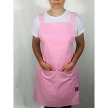 Kadın Pembe Cepli Mutfak Önlüğü Pembe