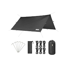 Haegs Tarp Gölgelik Tente, Taşınabilir Örtü Branda Çok İşlevli Outdoor Açık Hava Kamp Seyahat Tente Branda Güneşlik Karavan Tente Yan Çadır Gölgelik - 300x300 Cm - Siyah
