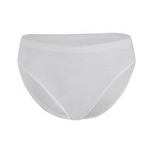 6 Adet Yıldız Bayan Ribana Biyeli Bikini Külot Slip Beyaz 3510 Beyaz