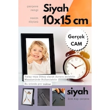 Siyah-20mm Çerçeve Camlı 10x15 Cm Fotoğraf Resim Çerçevesi Ayaklı Veya Duvara Asma Yatay-dikey 70812921