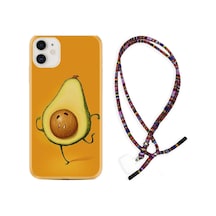 Apple Uyumlu iPhone 12 Mini Kılıf Rasta Boyun Askılı Dance Avokado 1878