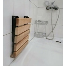 Katlanır Duş Taburesi - Doğal Ahşap Katlanır Banyo Oturağı Gürgen