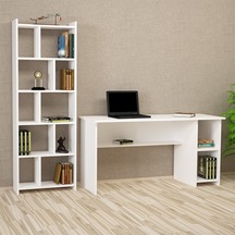 Kalenderdekor1 Kalender Dekor Avel Snow 145 Cm Çalışma Masası Takımı Avls01 Beyaz