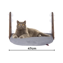 Cam Yatağı Vantuzlu Kedi Cam Yatağı Vantuzlu Yatak Gri