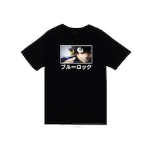 Stoned&Fame Blue Lock, Bachira Meguru Anime Baskılı Unisex %100 Pamuk Siyah T-shirt SIYAH
