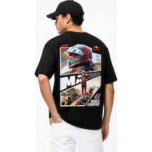 Book Orbook Max Verstappen Redbull Racıng %100 Pamuk Sırt Baskılı Heavy Cotton Premıum Kalite T-shırt Y363 Siyah