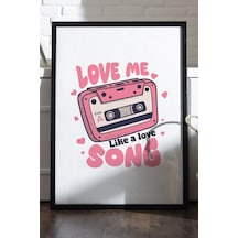 Love Me Song Next Doğal Ahşap Çerçeveli Poster, Dekoratif Radyo Duvar Tablosu