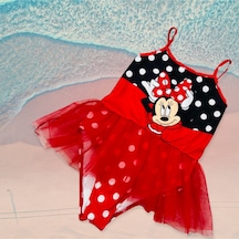 Lolliboomkids Kız Çocuk Puantiye Mickey Balerin Tütü Mayo Kırmızı