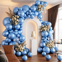 Mavi Renk Lateks Metalik Balon 30 Cm - 100 Adet